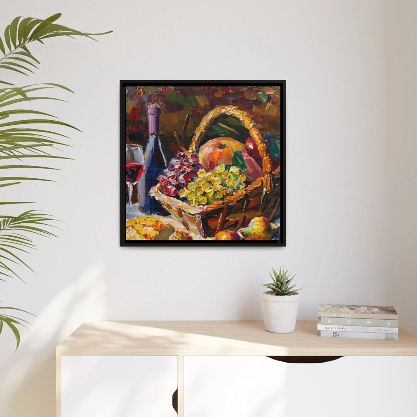 STILL LIFE FRUITS and WINE Canvas Wall Art - by Queennoble