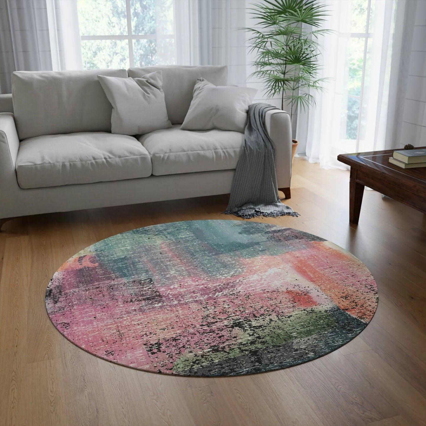 Meditation Multi-Purpose Designer round Rug COTTON