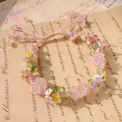 Natural Jade Crystal Flower Bracelet Bangle Exquisite Design Young Girls Real Gemstone Fashion Jewelry Best Seller Holiday Gift