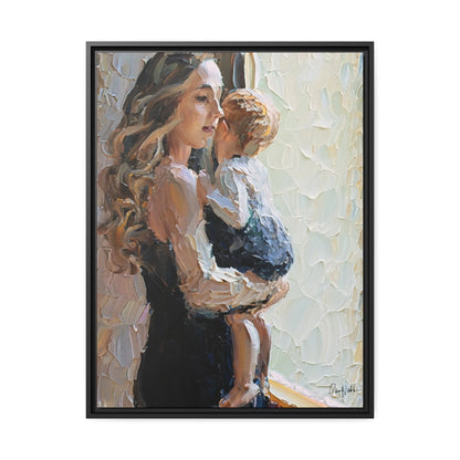 MOTHER and CHILD by the WINDOW Canvas Wall Art - by Queennoble