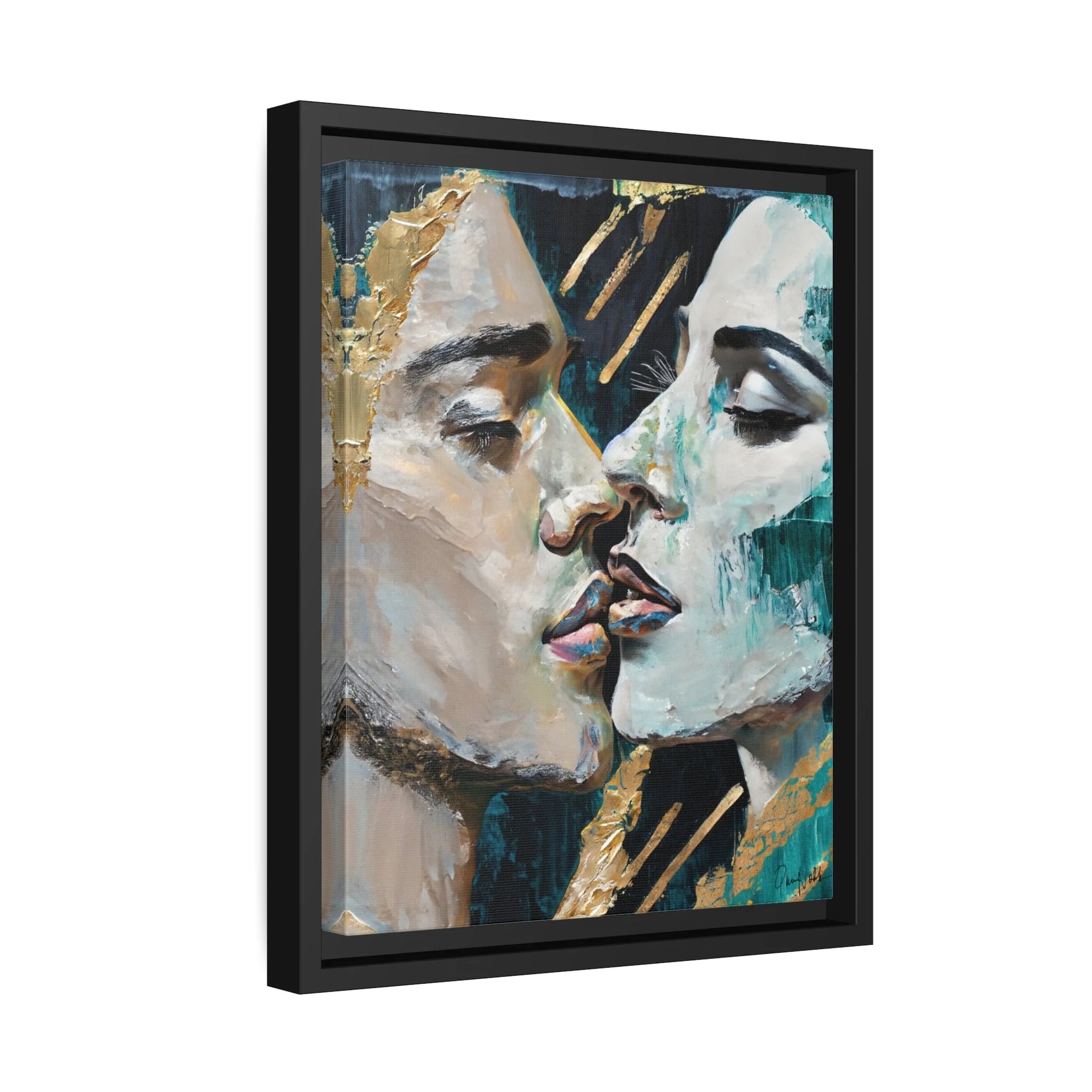 CLOSED EYES and KISSED Canvas Wall Art - by Queennoble