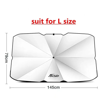 For Ford ST Focus Edge Explorer Escape Kuga Fiesta Mondeo Fusion Ecosport Car Windshield Sun Shade, UV Ray Reflector Umbrella