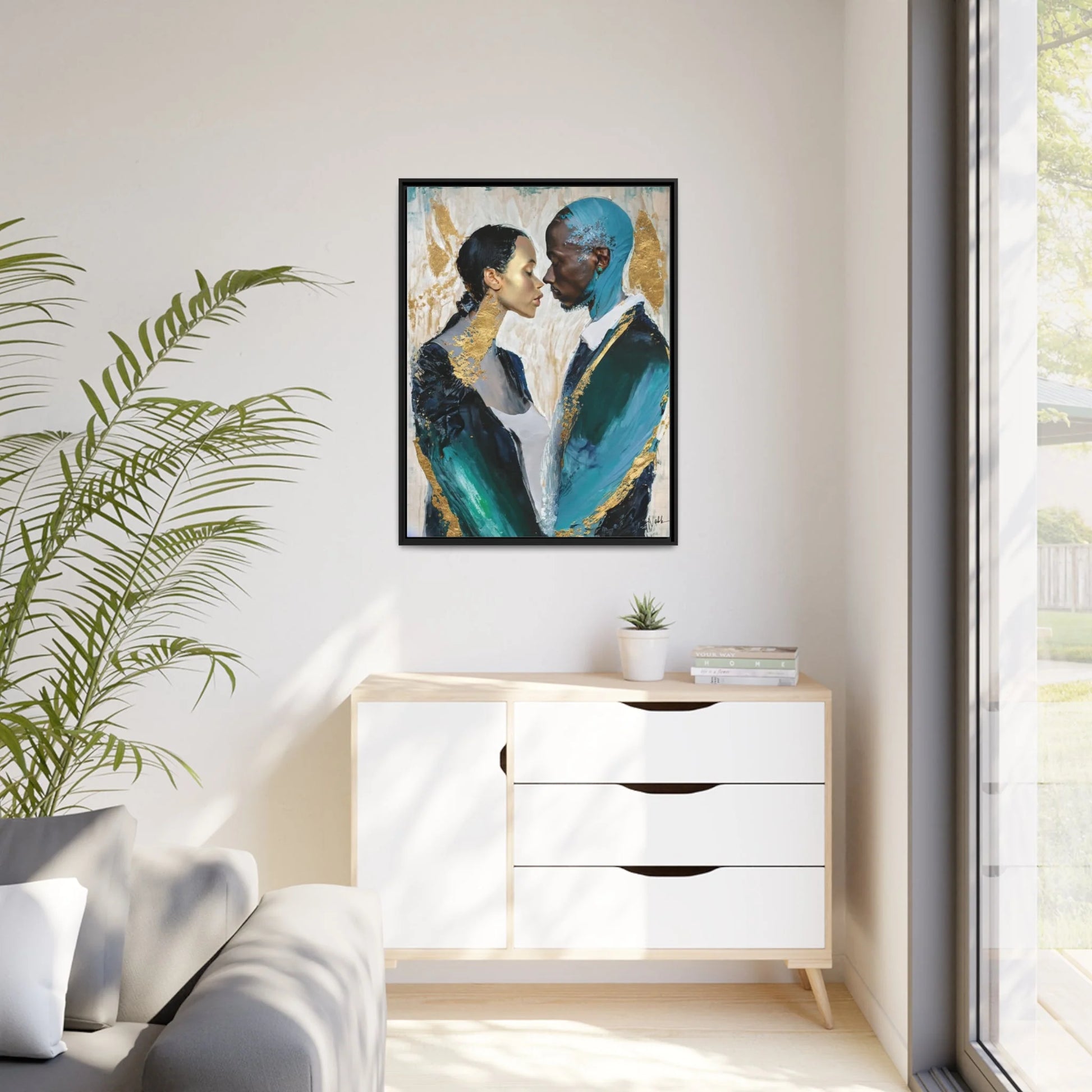 COUPLE about to KISS Canvas Wall Art - by Queennoble