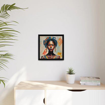 Woman with Turban Portrait Canvas Wall Art with Frame