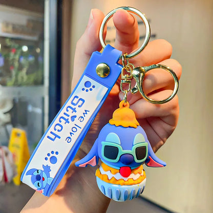 Disney Stitch Keychain 5-Pack - Cute Lilo & Stitch Keyrings, Durable Anime Keychains for Women Men Kids, Multi-Color Gift Set
