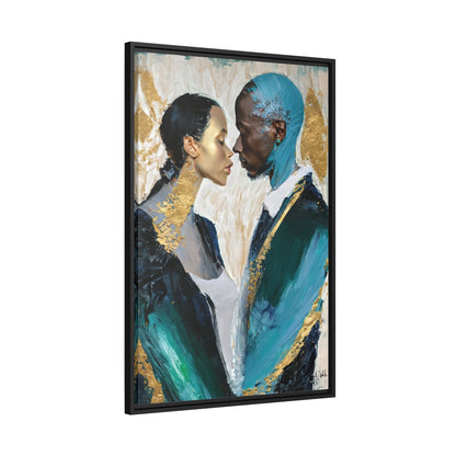 COUPLE about to KISS Canvas Wall Art - by Queennoble