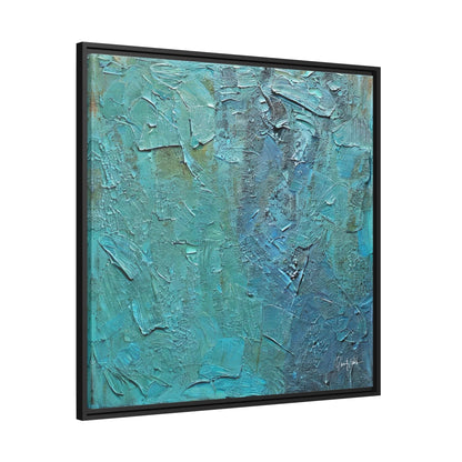 Canvas Wall Art Matte with Frame & Eco- Friendly TEAL - by Queennoble