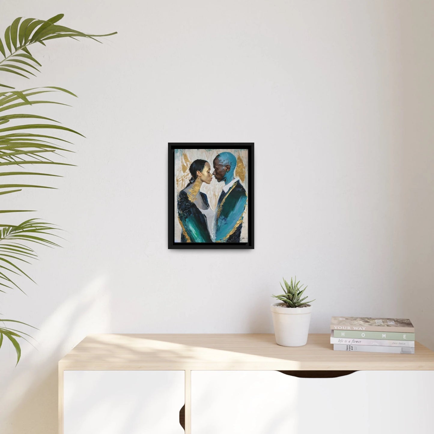 COUPLE about to KISS Canvas Wall Art - by Queennoble