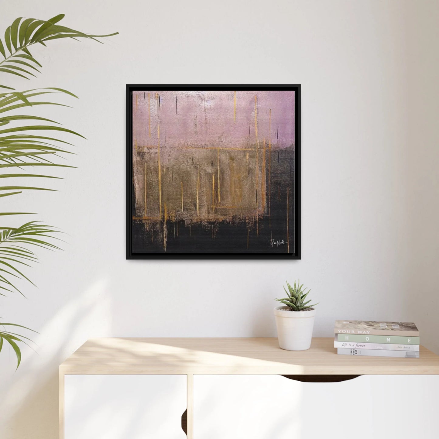 Canvas Wall Art Matte with Frame & Eco- Friendly PINK by Queennoble