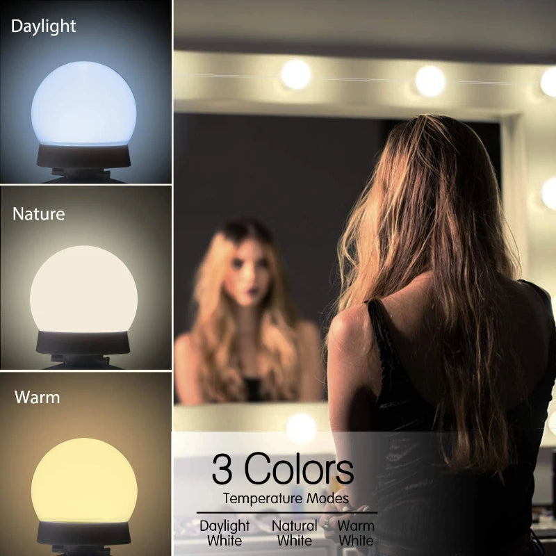 Mirror Light Bulbs Vanity Lights USB 5V Bathroom Dressing Table Lighting Dimmable LED Vanity Light For Makeup Mirror LED Light