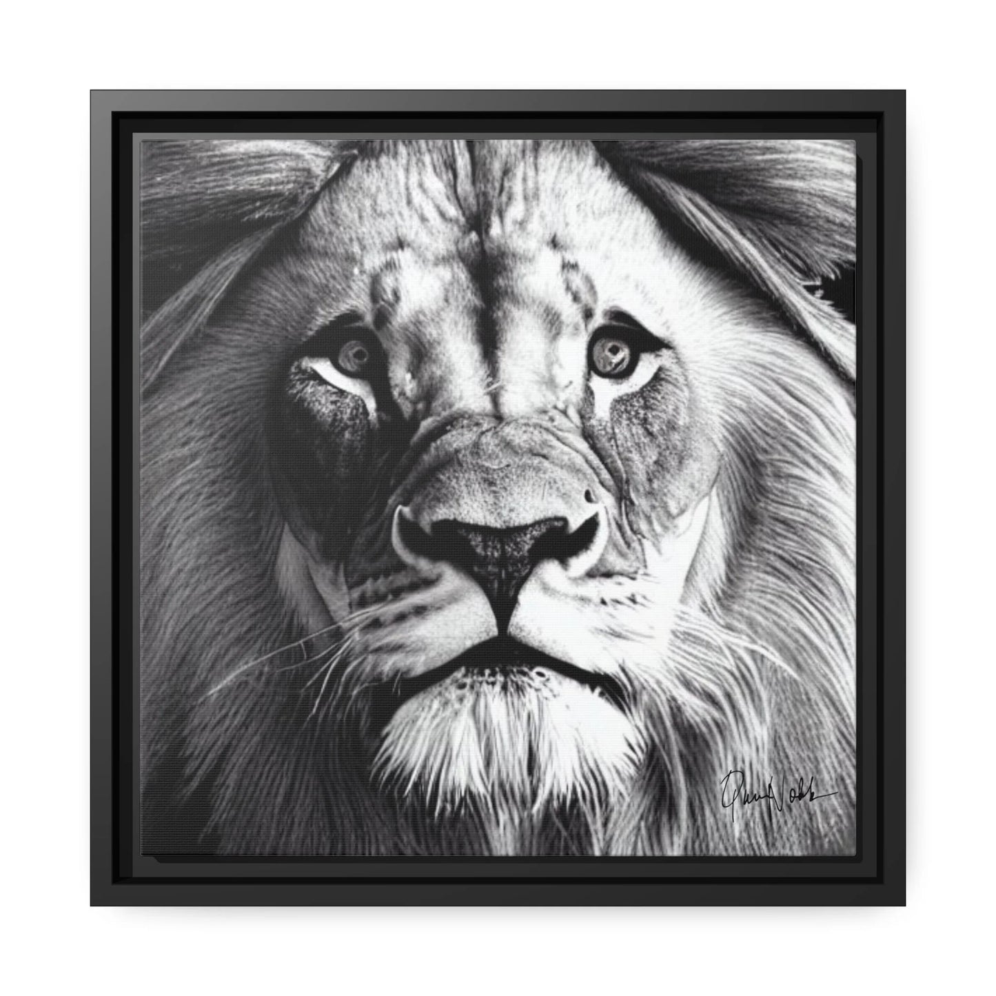 LION'S FACE Canvas Wall Art Matte with Frame by Queennoble