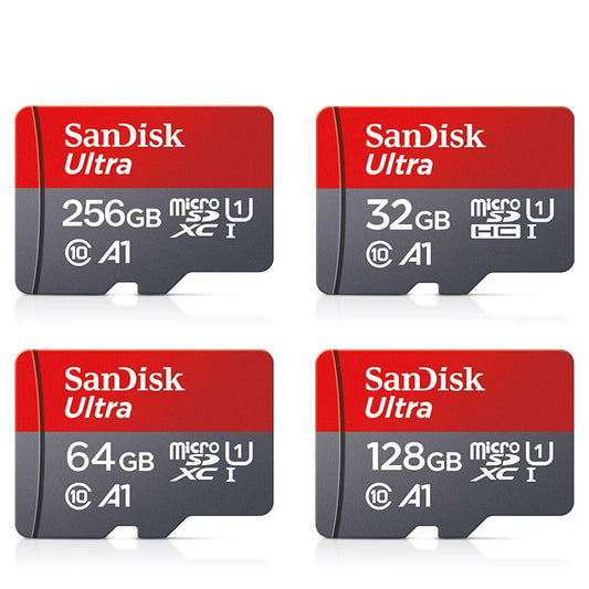 SanDisk Micro SD Memory Ultra TF Flash Card A1 V10 C10 U1 32GB 64G 128G 256G for Camera Phone Nintendo Switch Tablet Drone