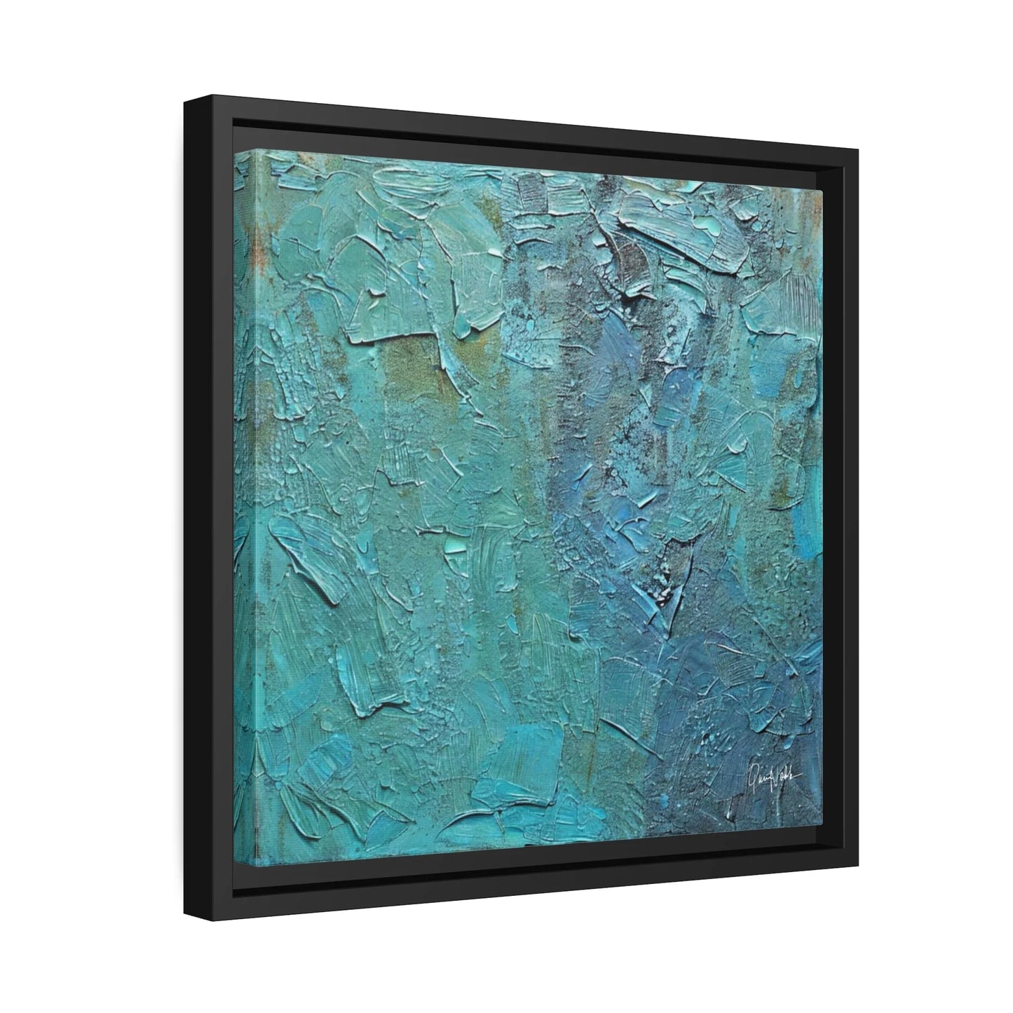 Canvas Wall Art Matte with Frame & Eco- Friendly TEAL - by Queennoble