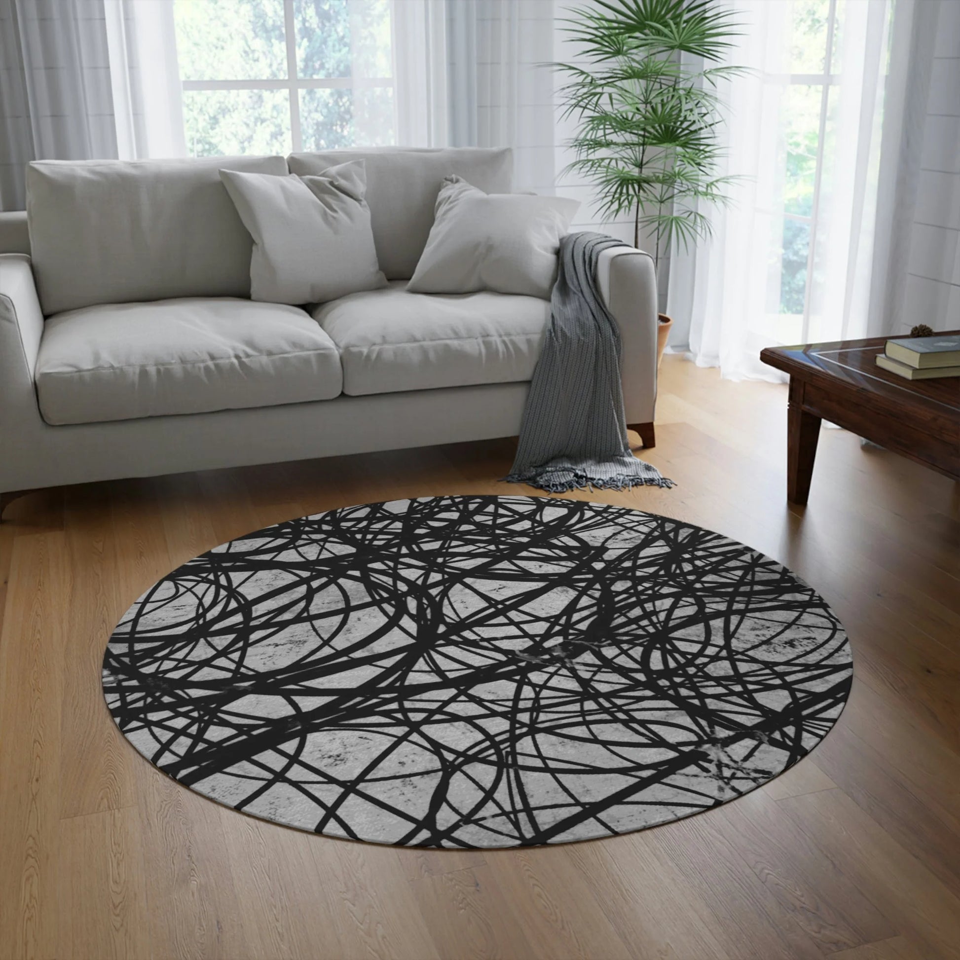 Meditation Multi-Purpose Designer round Rug SWIRL