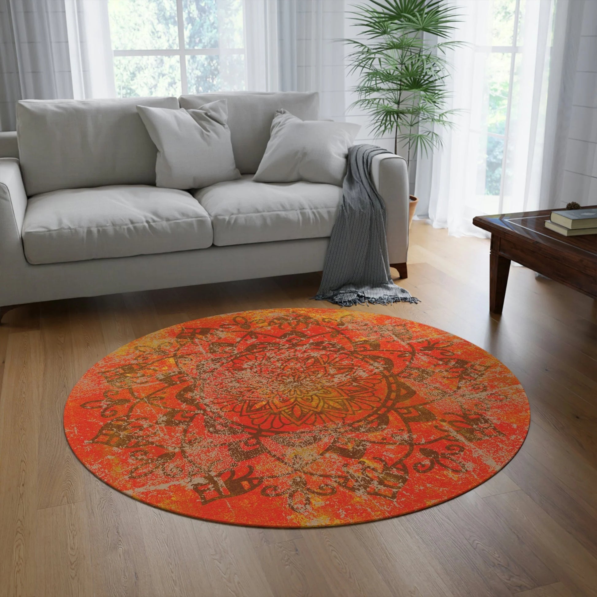 Meditation Multi-Purpose Designer round Rug MANDALA