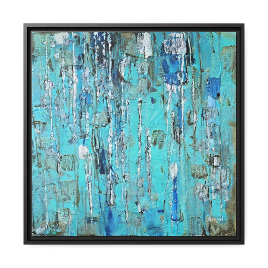 Canvas Wall Art Matte with Frame & Eco- Friendly AQUA - by Queennoble