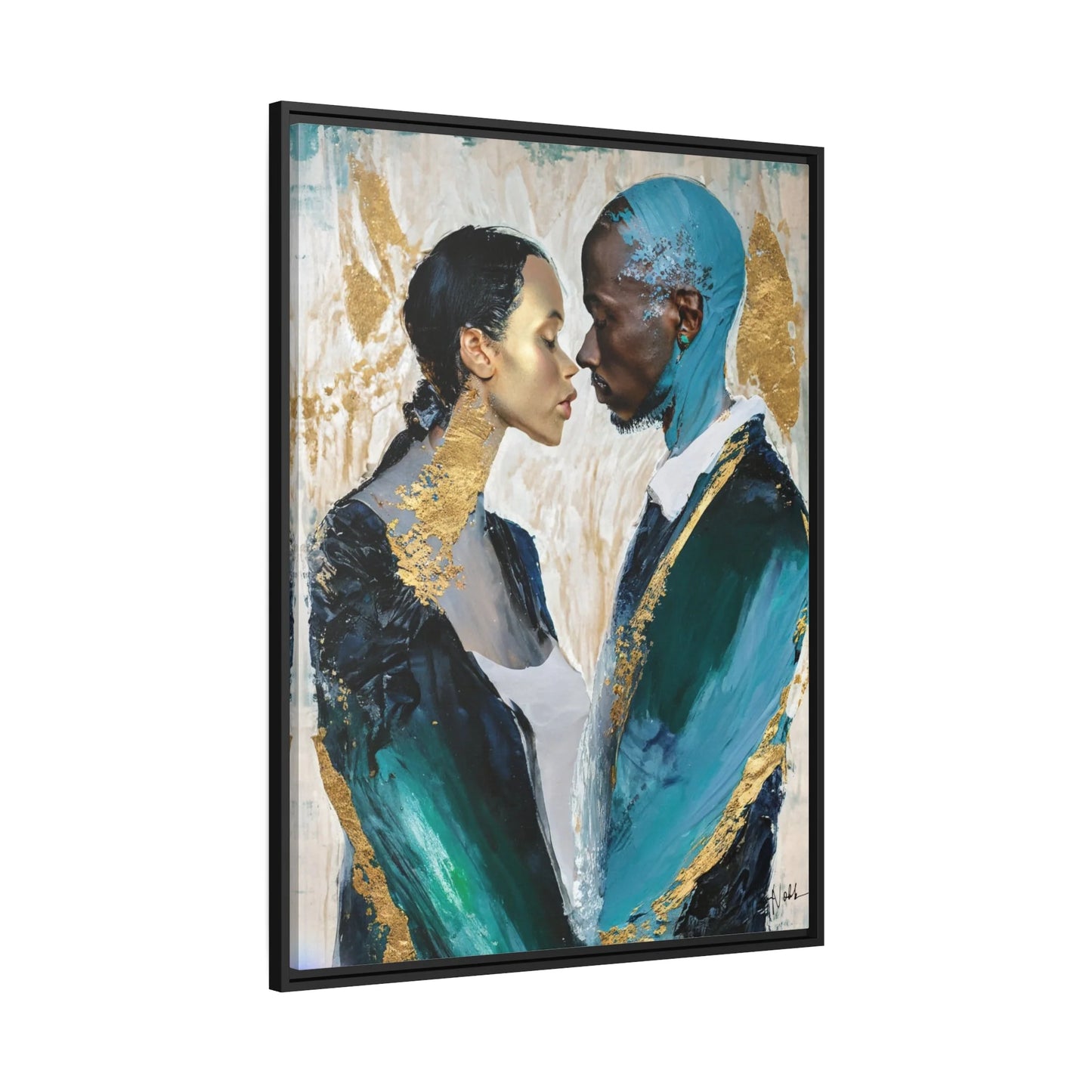 COUPLE about to KISS Canvas Wall Art - by Queennoble