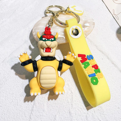 Super Mario Keychain Mario Bros Luigi Toad Yoshi Bowser Action Figure Model AccesoriosPVC Cartoon Bag Doll Pendant Toys Gift