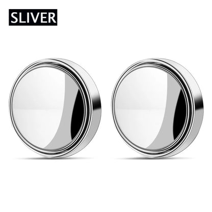 2Pcs 360 Degree Adjustable Blind Spot Mirror Car Auxiliary Rearview Convex Mirror Round Frame Wide Angle Mirrors for Car Reverse