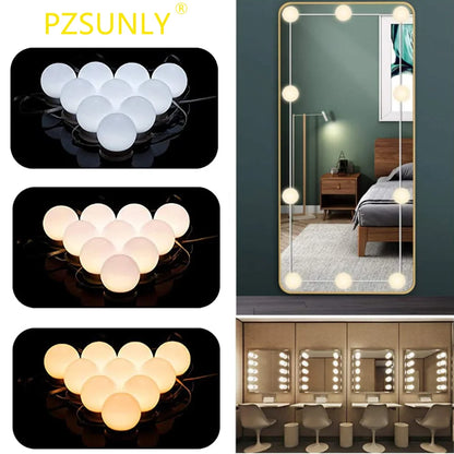 LED Light Makeup Mirror Bulbs Vanity Lights USB 12V Bathroom Dressing Table Lighting Dimmable LED Vanity Light For Mirror Light