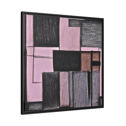 PINK GEOMETRIC Canvas Wall Art Matte with Frame by Queennoble