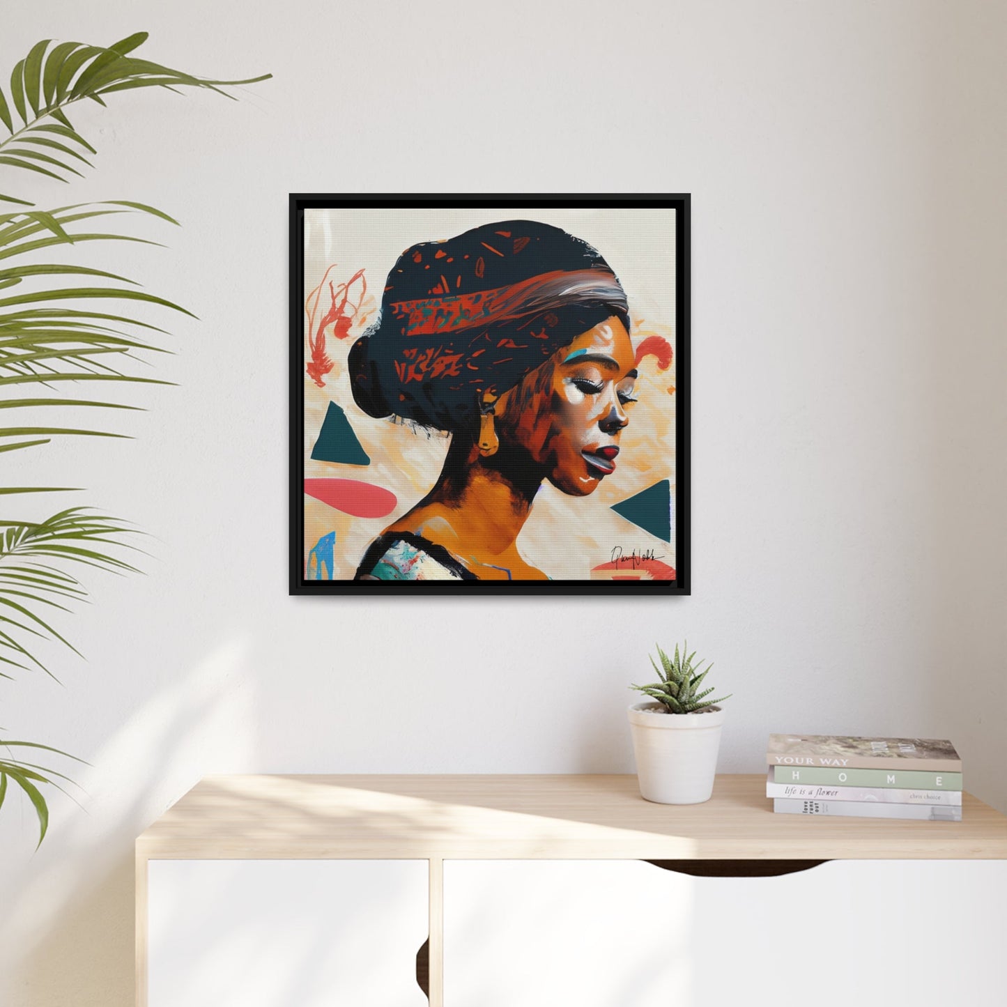 African Queen Canvas Wall Art with Frame - Queennoble