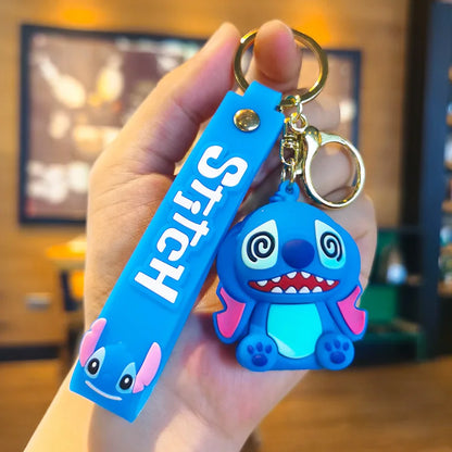 Disney Stitch Keychain 5-Pack - Cute Lilo & Stitch Keyrings, Durable Anime Keychains for Women Men Kids, Multi-Color Gift Set